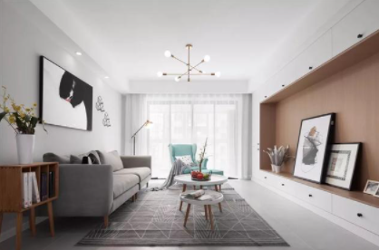 歐式客廳裝修設(shè)計：客廳選窗簾，簡單的純色，自然舒適也耐看